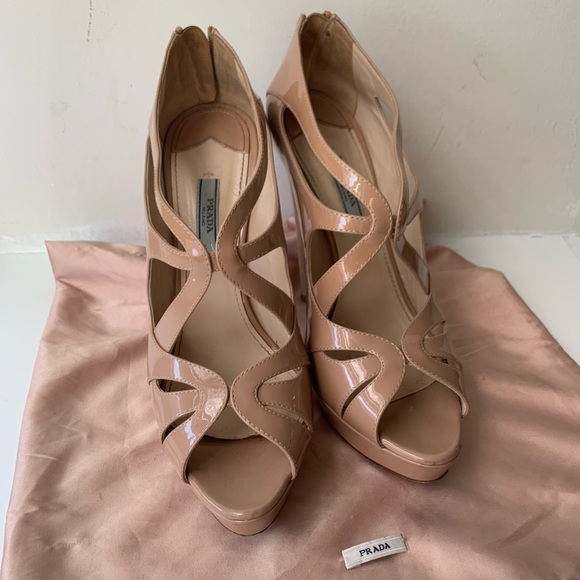 Prada Nude Patent Cutout Platform - Picture 5 of 5